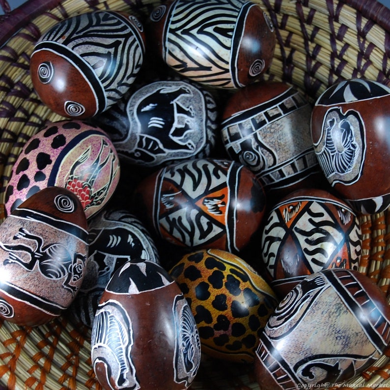 Handmade African Kenya Kisii Soapstone Easter Eggs Zebra Etsy
