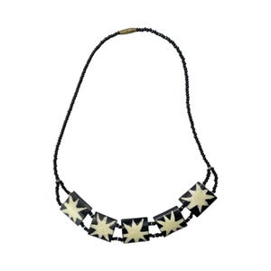African Necklace - Handmade Starburst Cow Bone Necklace
