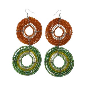 Africa Ethnic Handmade Jewelry Maasai Bead Large Earrings 541-53