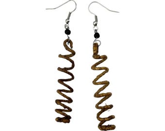 African Banana Fiber Spiral Earrings
