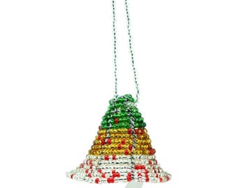 Handmade African Maasai Bead Ornament - Multicolor Bell