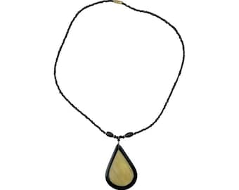 Cow Horn Tear Drop Pendant Necklace