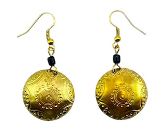 Handmade Brass African Earrings: Maasai Bead Dangles