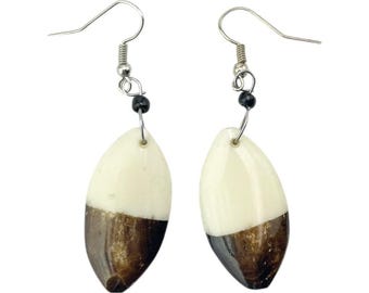 Maasai Market Handmade African Shield halftone Bovine Cow Bone earrings