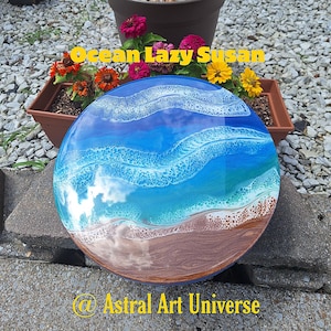Ocean Lazy Susan Resin Art Home Decor Kitchen Decor