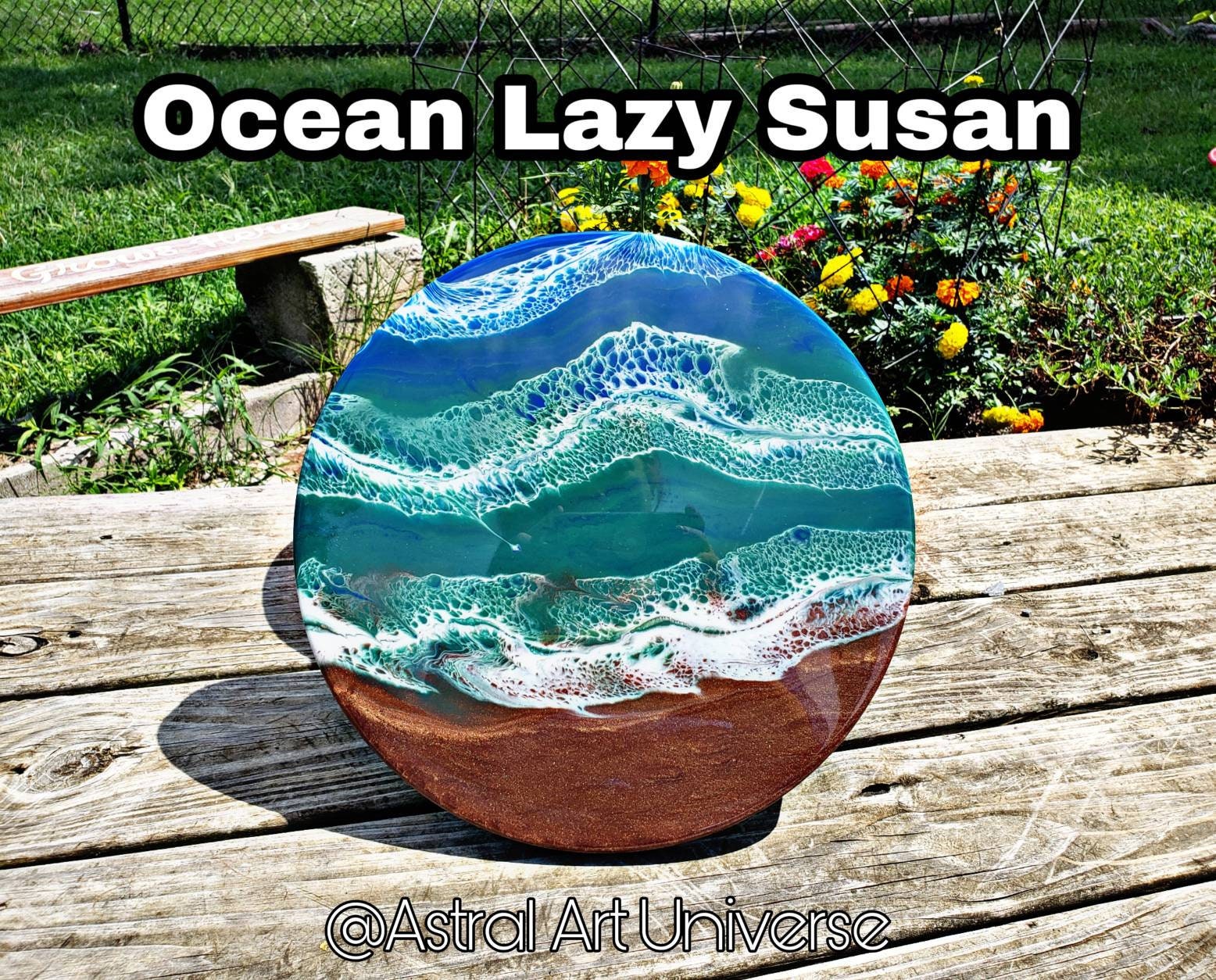 Ocean Lazy Susan Resin Art Home Decor Kitchen Decor