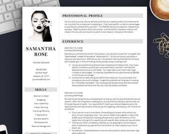 CV Template with Photo | Creative CV Design | Fashion Resume Template | Resume with Photo | Creative Resume Template | Free Resume Template