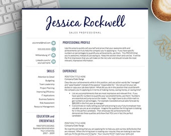 Creative Resume Template for Word and Pages | 1, 2 and 3 Page Resume Template + Cover Letter + References + Icons | Professional CV Template