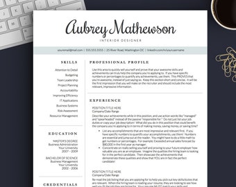 Creative Resume Template for Word & Pages | 1, 2 and 3 Page Resume Template + Cover Letter + References | Modern Resume Template