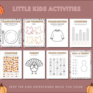 Fall Thanksgiving Activities for Preschoolers Printable