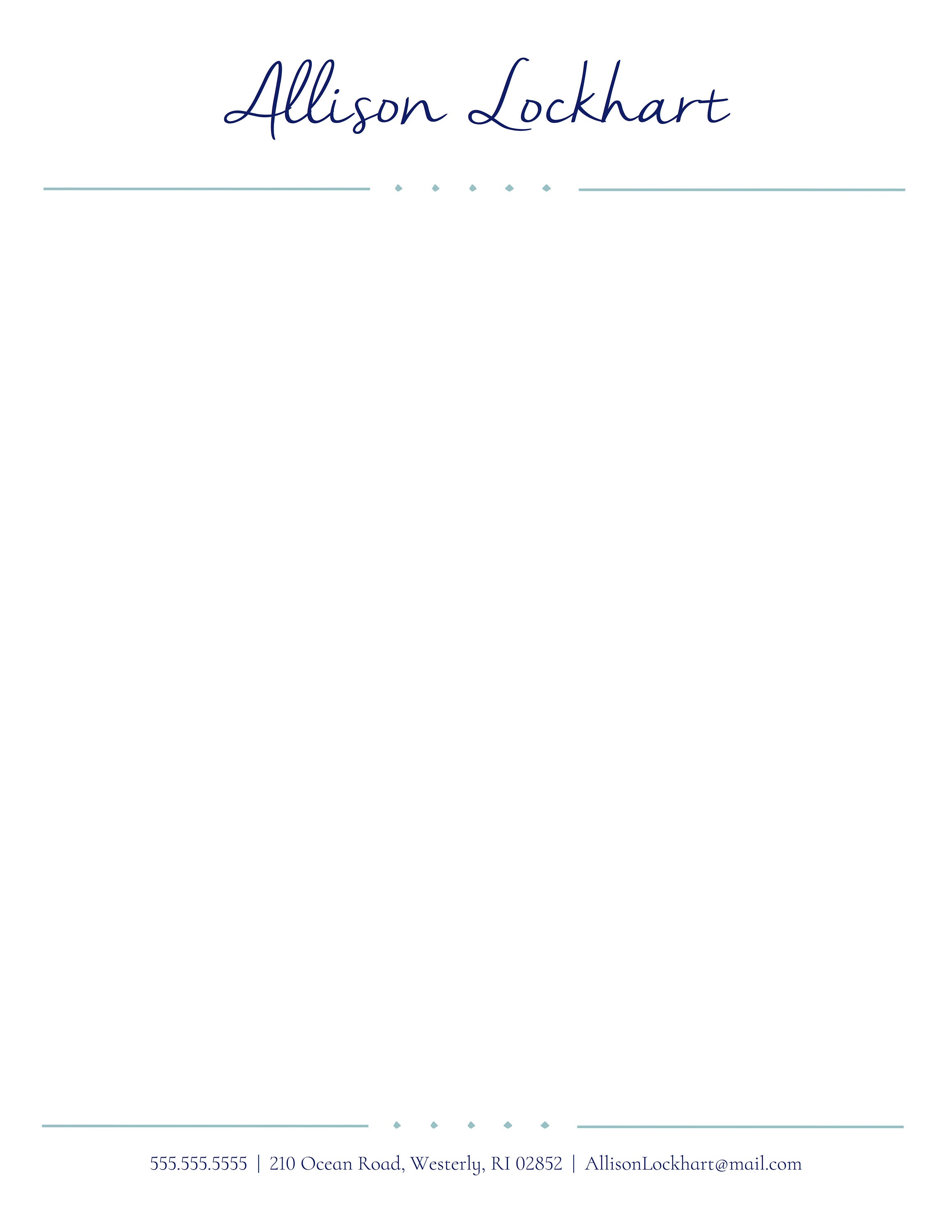 Elegant Letterhead Template for Word DIY Custom Letterhead Personalized