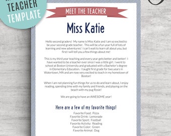 Meet the Teacher Template for Word | US Letter and A4 Sizes Included | 2 Color Schemes | Instant Download!