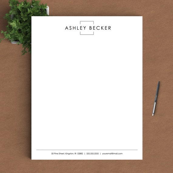 letterhead template for word custom letterhead etsy