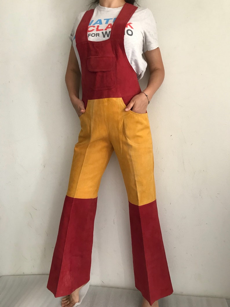 Women/'s vintage coverall original suede coverall of bright color for an unordinary girl production of Turkey,