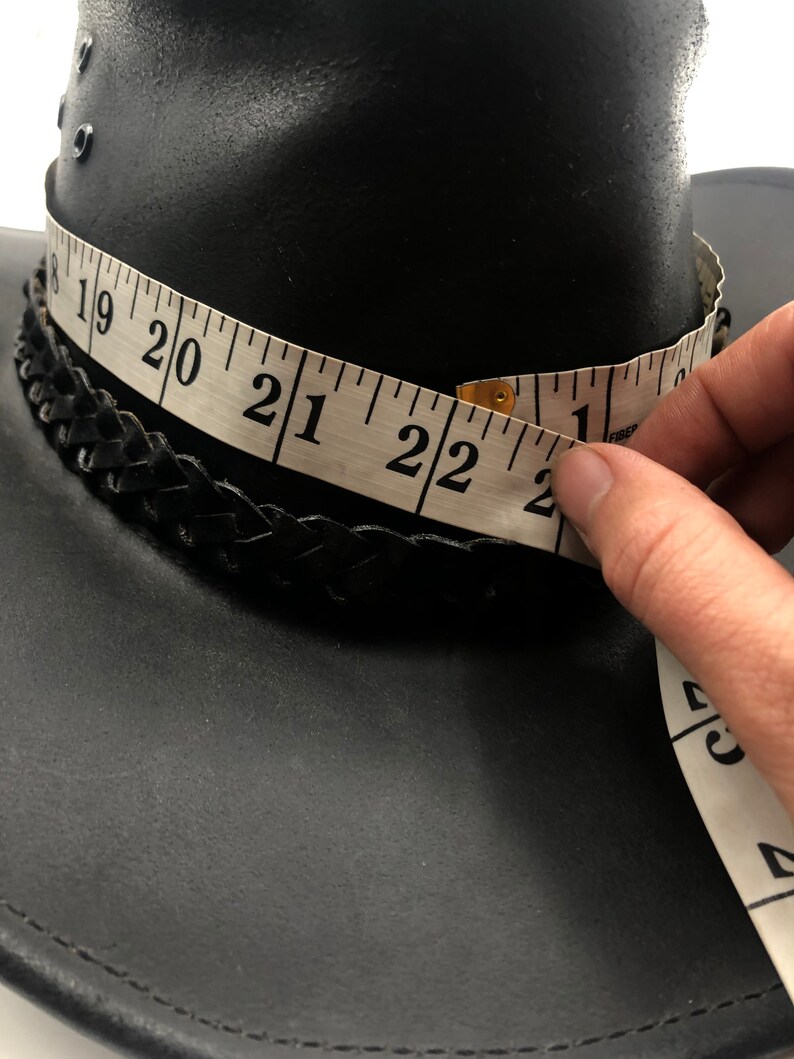 Black real leather cowboy hat with belt unisex.