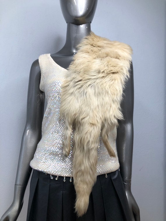 Polar fox fur collar burning man style festival r… - image 2