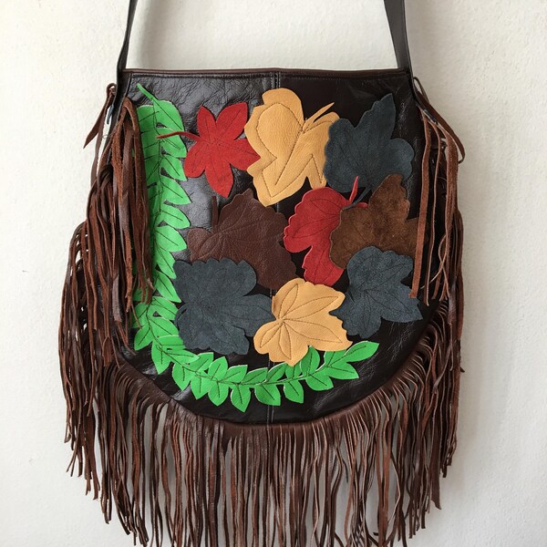 Leather Applique Bag Etsy