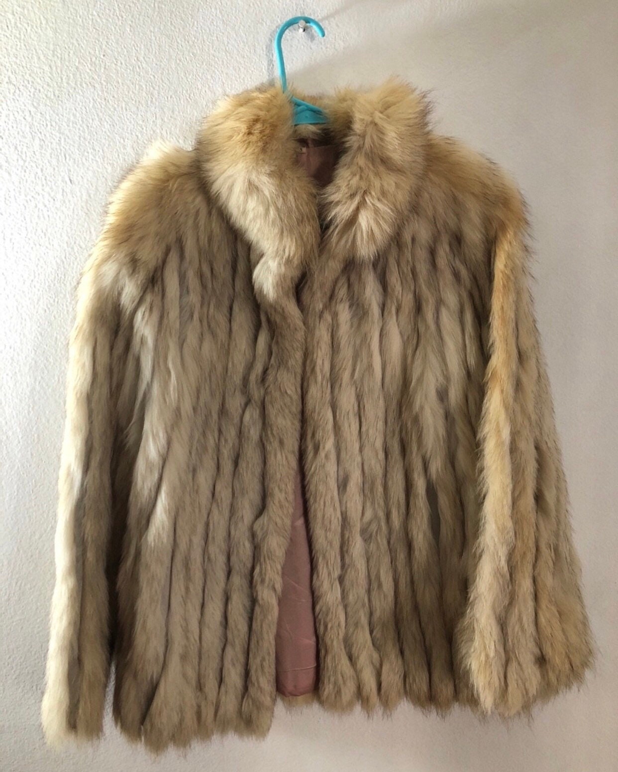 Women's polar fox fur coat gray-beige fur coat classic | Etsy