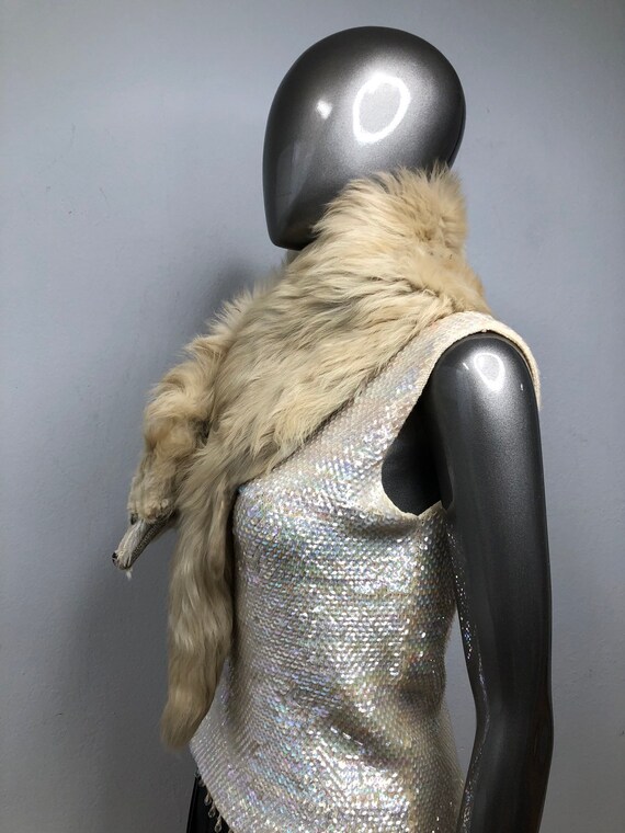 Polar fox fur collar burning man style festival r… - image 5