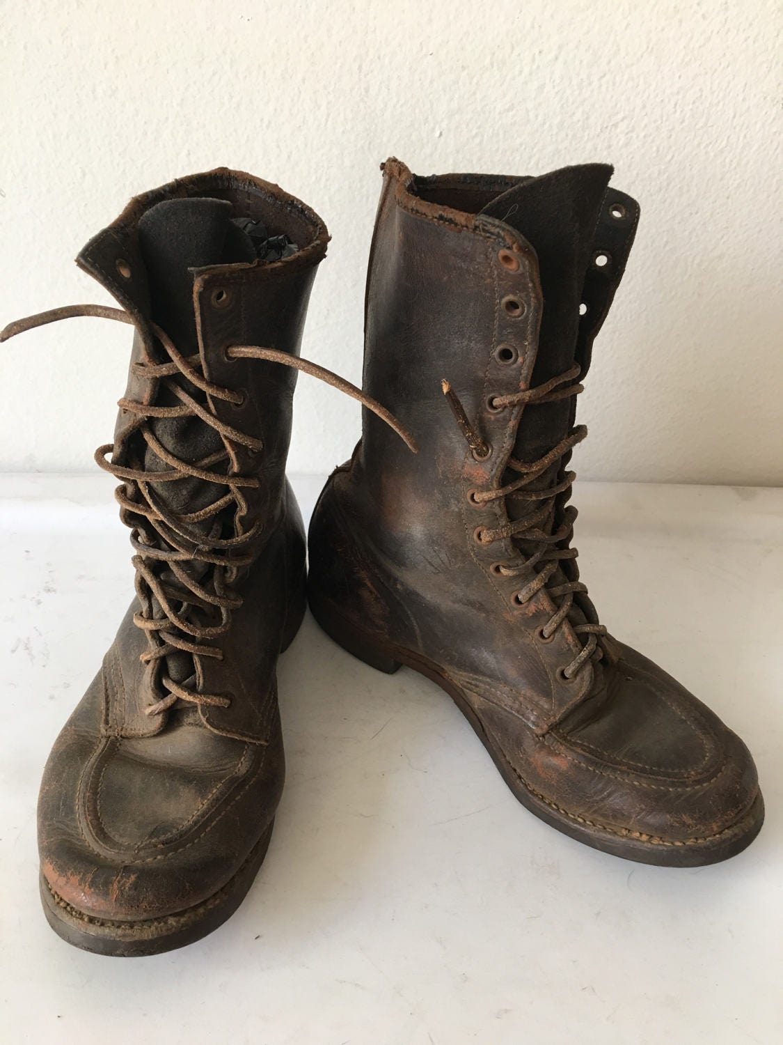 Real leather boots unique from leather strong & long heavy Etsy