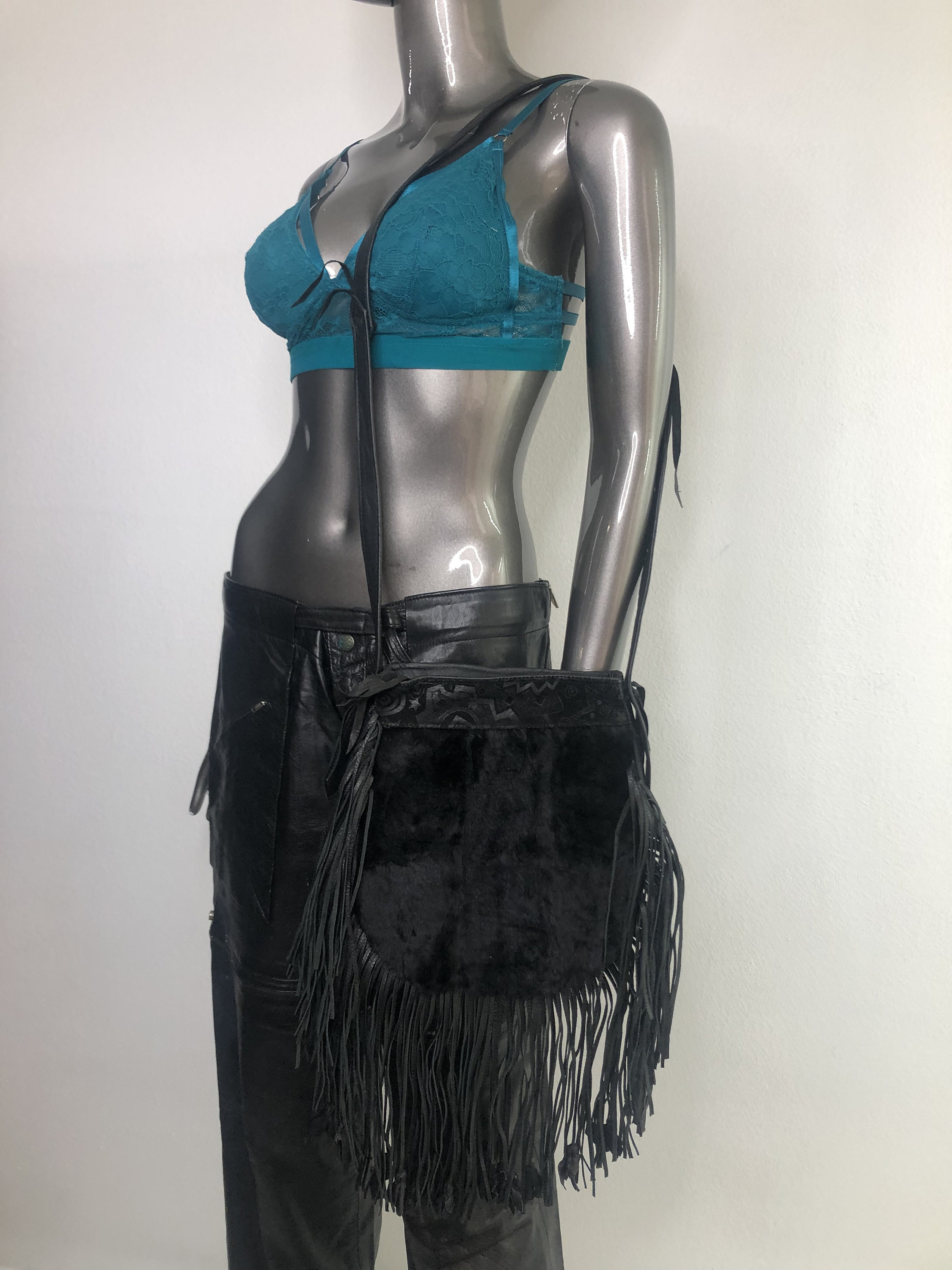 Multicolor Medium Fur Shoulder Bag, Real Fur Bag, Real Fox