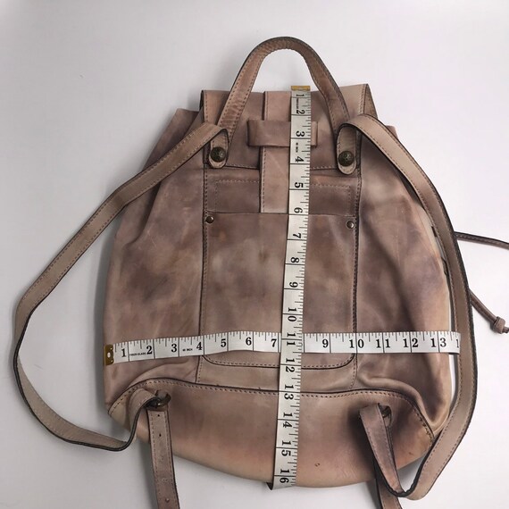 Backpack Leather Youth Trendy Beige color  with m… - image 6