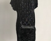 Black karakul fur leather handmade purse, small French fringe bag with one pocket, crossbody astrakhan purse size s recycle materials new.