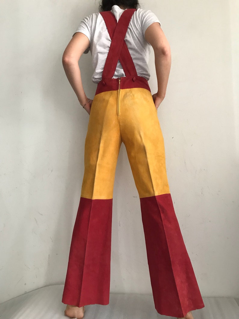 Women/'s vintage coverall original suede coverall of bright color for an unordinary girl production of Turkey,