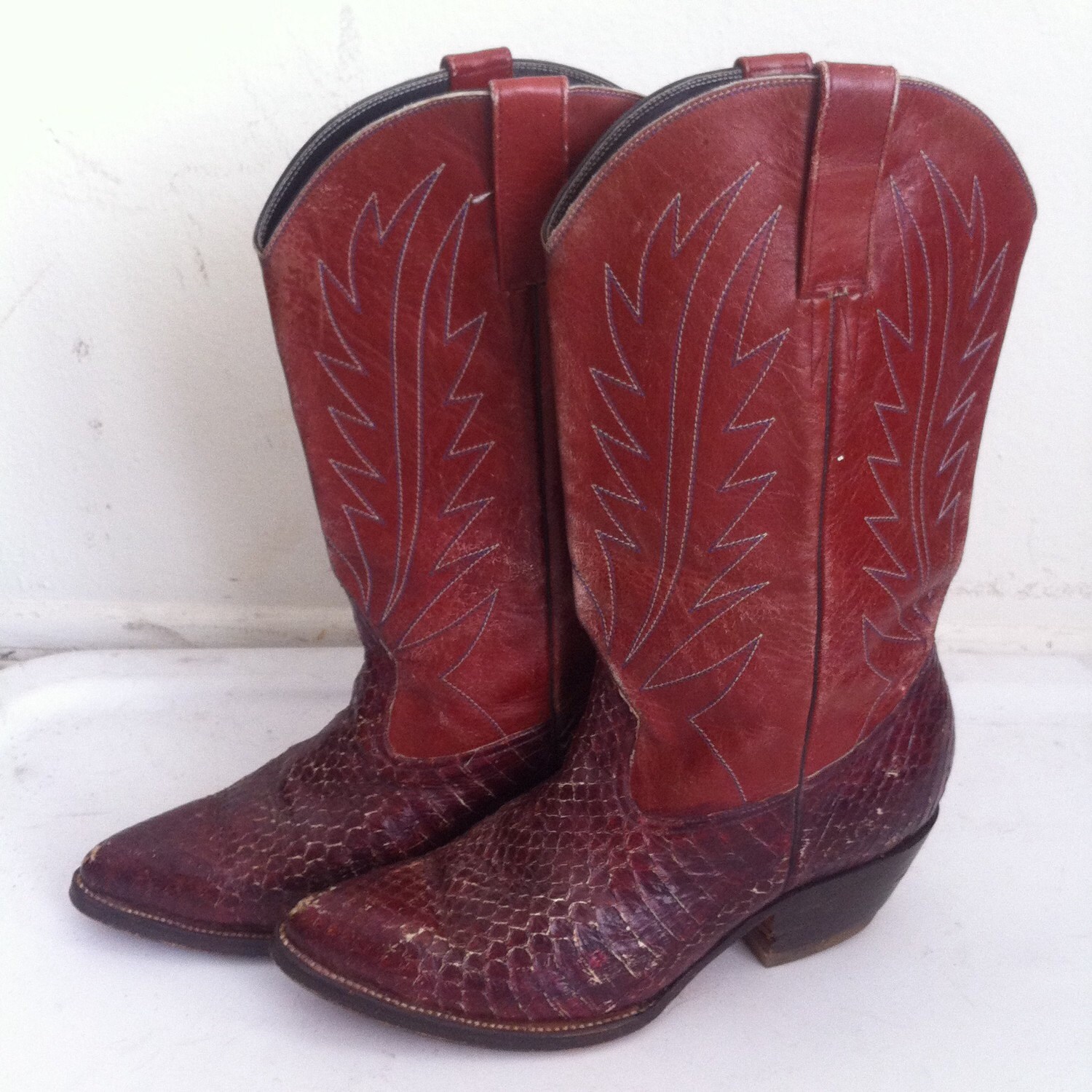 biker boots snake print