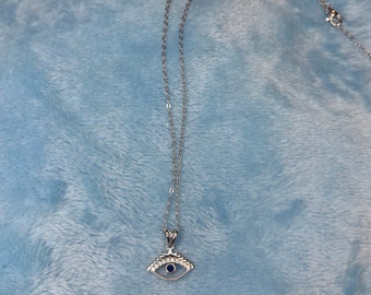 Sterling Silver Evil Eye Necklace