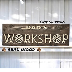 Personalized Wood Workshop Sign: 3D Lettering, Rustic Pallet Style