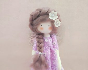 Ragdoll fait à la main, cadeau pour fille, poupée de chiffon, poupées en tissu personnalisé, première poupée Art