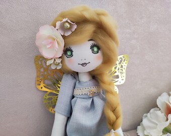 Ragdoll fait à la main, cadeau pour fille, poupée de chiffon, poupées en tissu personnalisé, première poupée Art