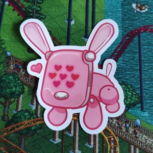 süsser rosa 3-Zoll-Robo-Hund-Aufkleber