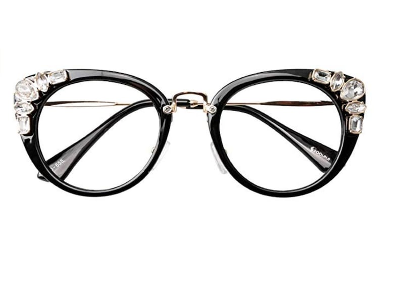 Black Frame spectacles Luxurious Bling Eyeglasses Rhinestones Reading Glasses