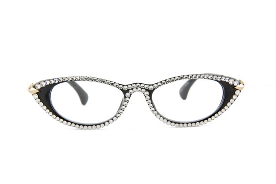 Cat Eye Swarovski Crystal Vintage Reading Glasses 1.50 1.75