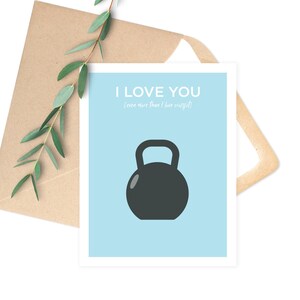 Ti amo anche più del biglietto per appunti Crossfit / biglietto A2 con stampa a casa per allenamento pesi / biglietto di San Valentino d'amore / download stampabile digitale