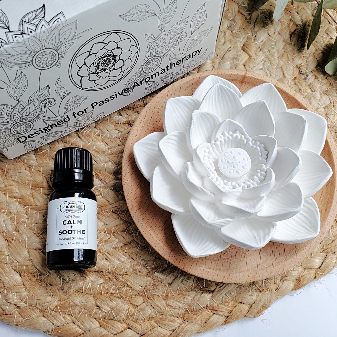 Lotus Custom Diffuser Aromatherapy Lotus Diffuser | Passive Essential Oil Diffuser | Ceramic ...