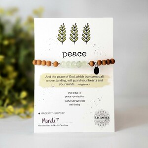Prehniet | &quot;Vrede&quot; inspirerende edelsteen armband | Liefde • Bescherming • Angst | Christelijk • Religieus | Cadeau voor haar | Filippenzen 4:7