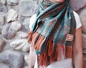 Alpaca Scarves for Women - Turquoise Alpaca Shawl Perfect Gift