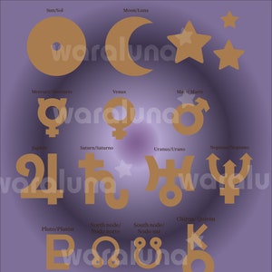 Astrology Planets Symbols vector clipart cutting laser -Instant download