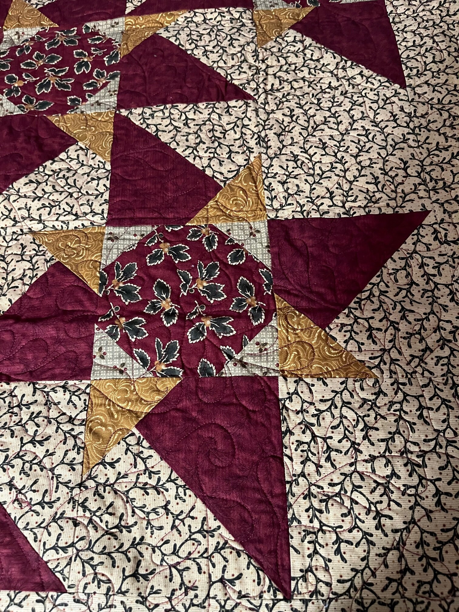 Red and Gold Quilt Etsy