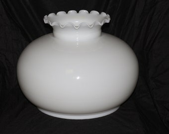 Vintage gigante leche lámpara de cristal sombra.