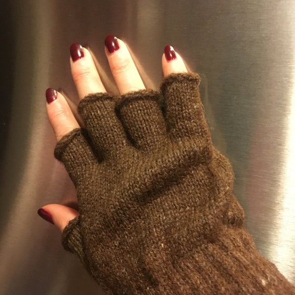 Fingerless Alpaca Gloves