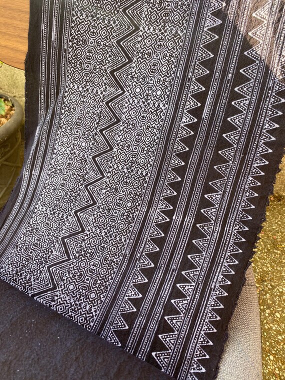 Hand Printed Batik Block Hmong Fabric Hmong Textile Thai Etsy