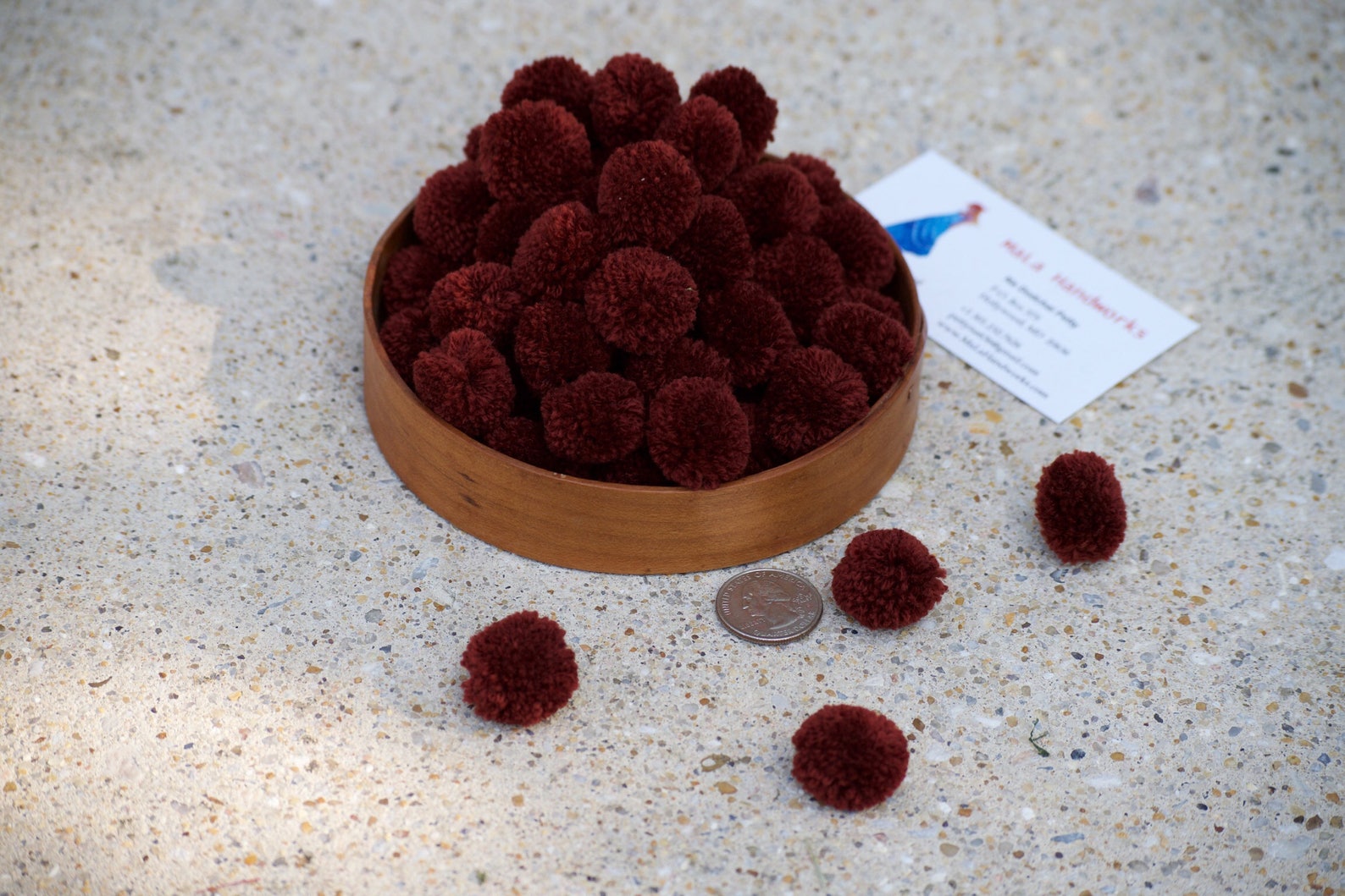 100 Pom Poms, Chocolate Brown 1 Inche Pom Poms, Wholesale Pom Poms