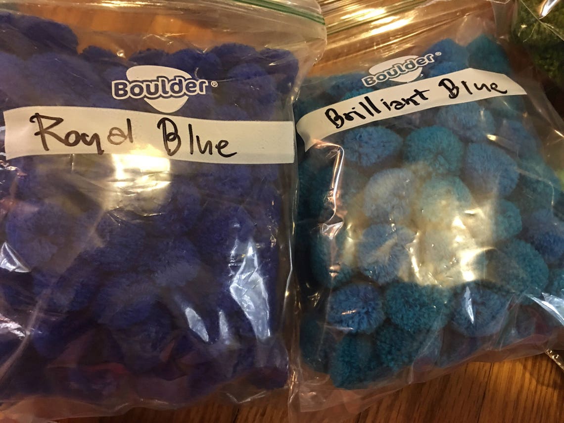 100 Pom Poms Royal Blue 1 Inche Pom Poms Wholesale Pom Poms Etsy