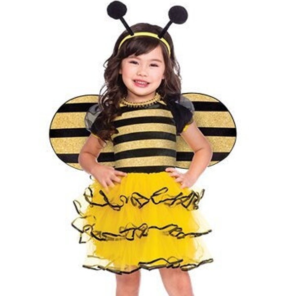 Bumble Bee Costume Wings Accessorize Party Girls Birthday Fancy Outfit Headband Dress