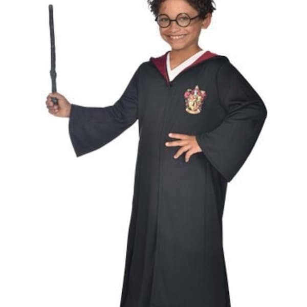 Harry Potter Robe Deluxe Kit - Child Costume World Book Day Fancy Dress Hooded Wand Birthday Theme Party