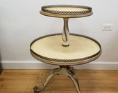 Vintage French Regency Glam Two Tiered Dumbwaiter Table